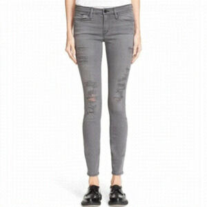 𝅺FRAME Denim Le Skinny de Jeanne Grey Shred